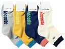 【LACOSTE】 綿混ソックス プレーン足底ブランドネイム/ラコステ(LACOSTE)