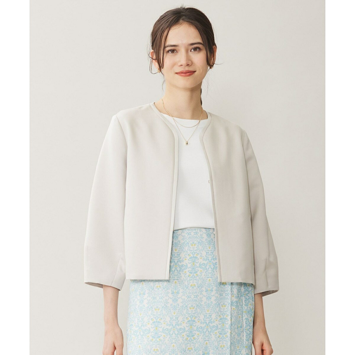 【洗える】グログランパフスリーブ ジャケット／自由区（JIYU-KU）