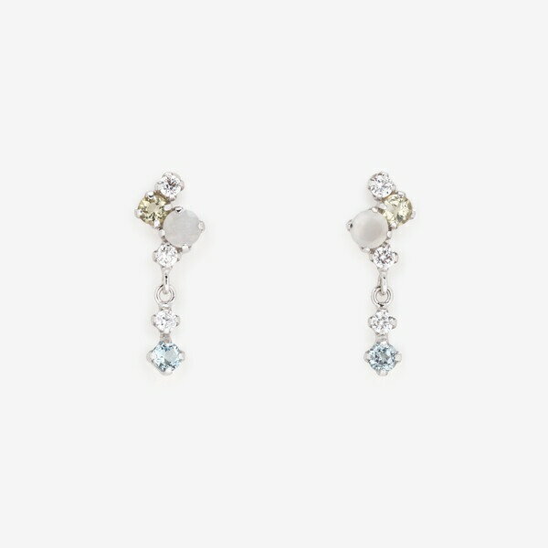 White Gold - K10 ホワイトゴールド マルチカラー ピアス／エステール（ESTELLE）