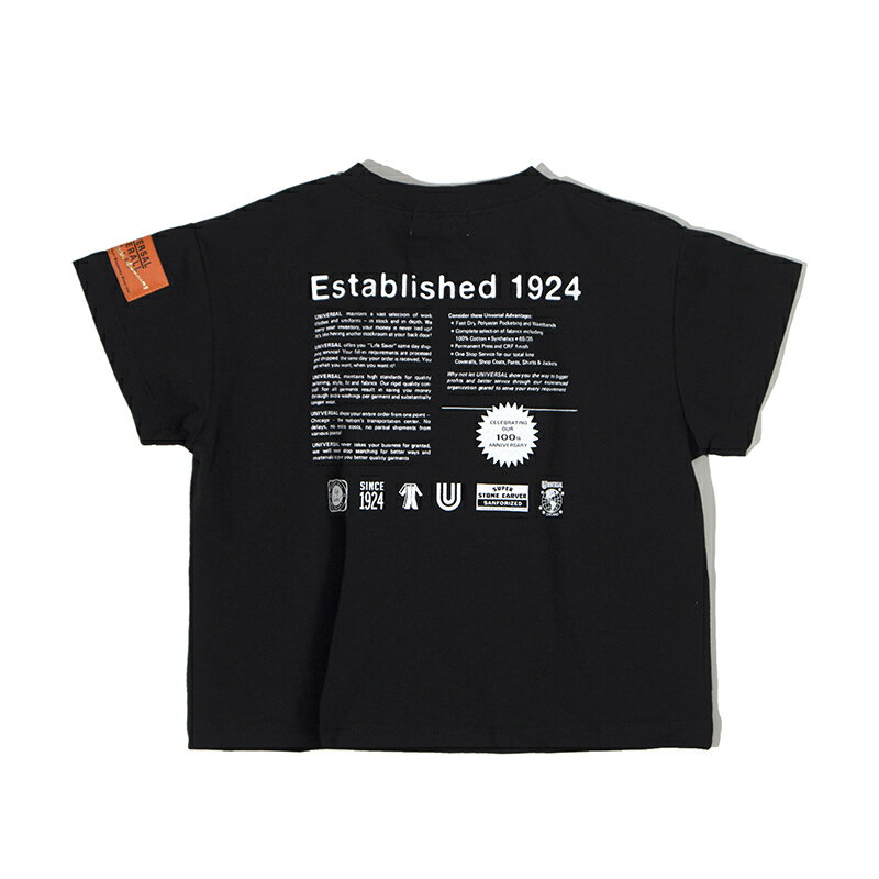 100th LOGO TEE/Tシャツ/子供服/キッズ服／ユニバーサルオーバーオール（UNIVERSALOVERALL）