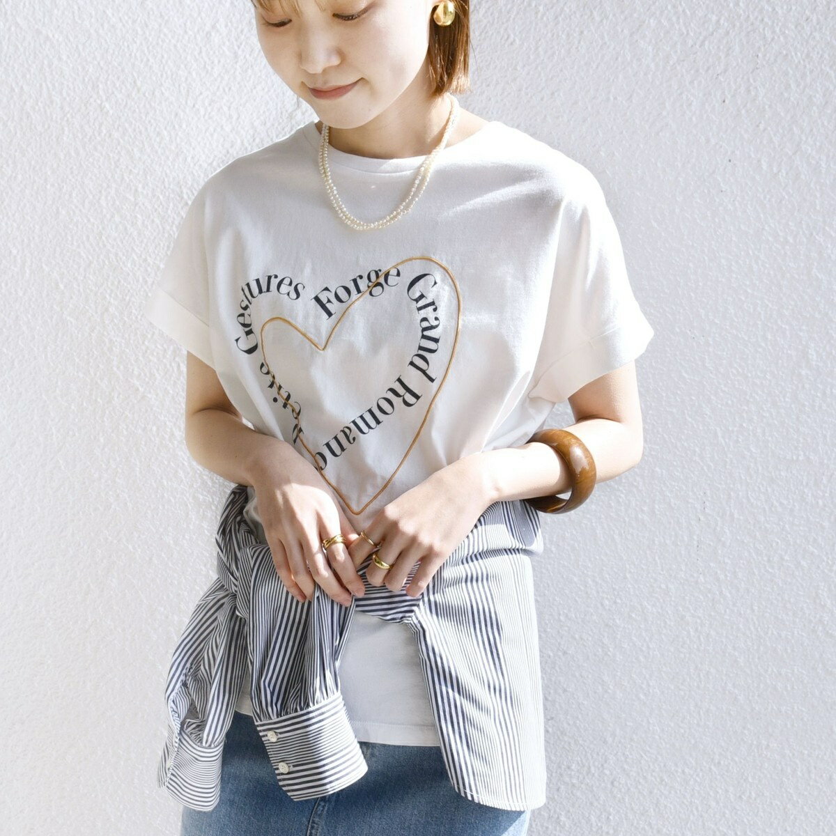 【WEB限定】〈手洗い可能〉バリエーション ロゴ 刺繍 プリントTEE／シップス（SHIPS）のサムネイル