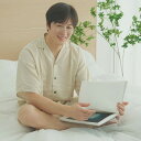 バンブーWガーゼ メンズ オープンカラーパジャマ 半袖/着る保湿クリーム(kiruhoshitsucream)