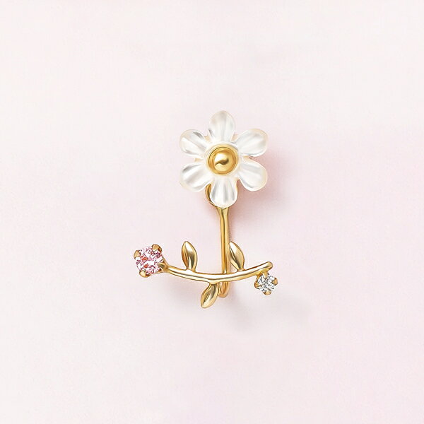 【 Solo Pierce】K18・K10 クレマチスハーフピアス／テイクアップ ピュア（TAKE-UP pure）