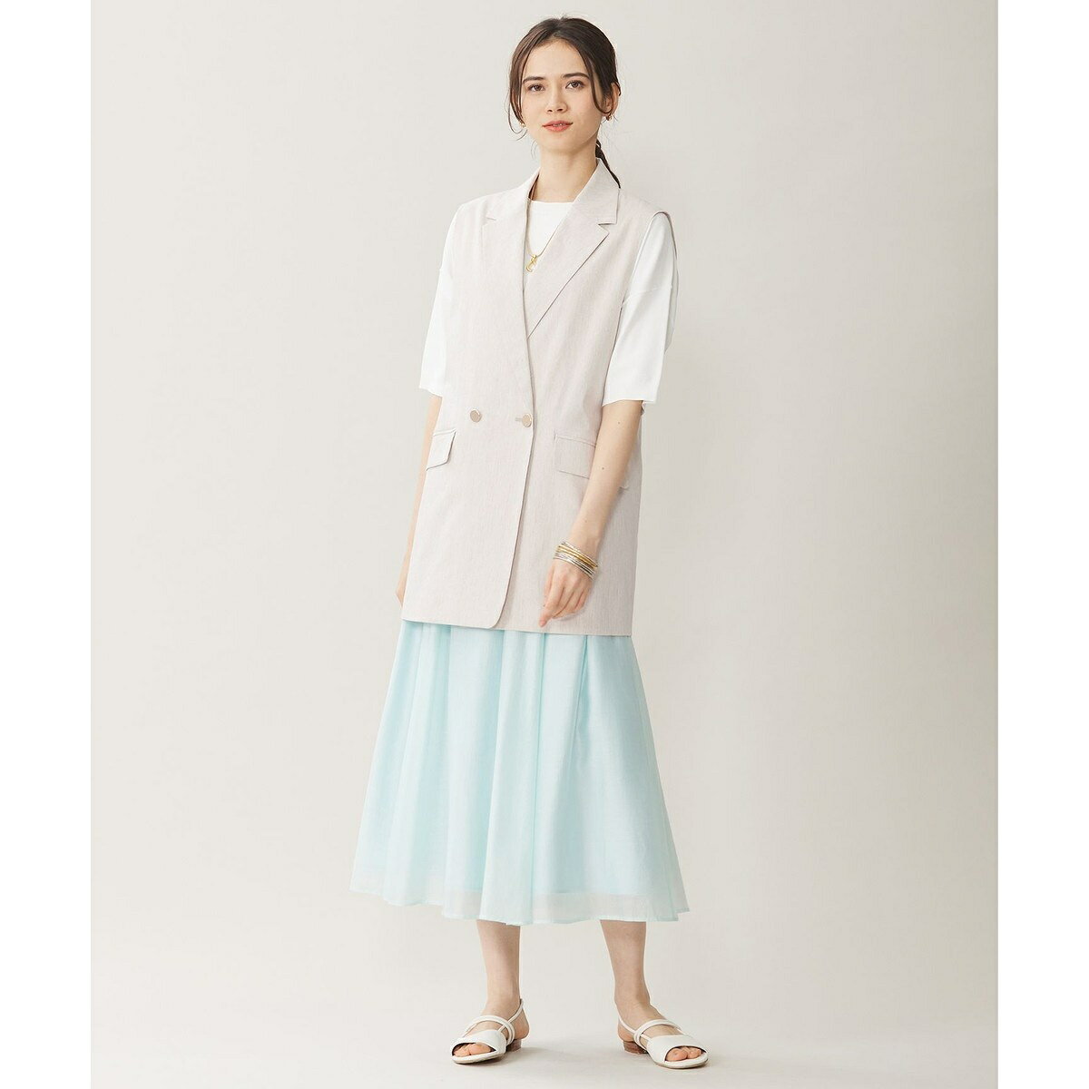 【セットアップ対応・洗える】リネンビスコースストレッチ ジレ／自由区（JIYU-KU） 0101marui-12611148 丸井(マルイ)楽天市場店 サンプル画像2