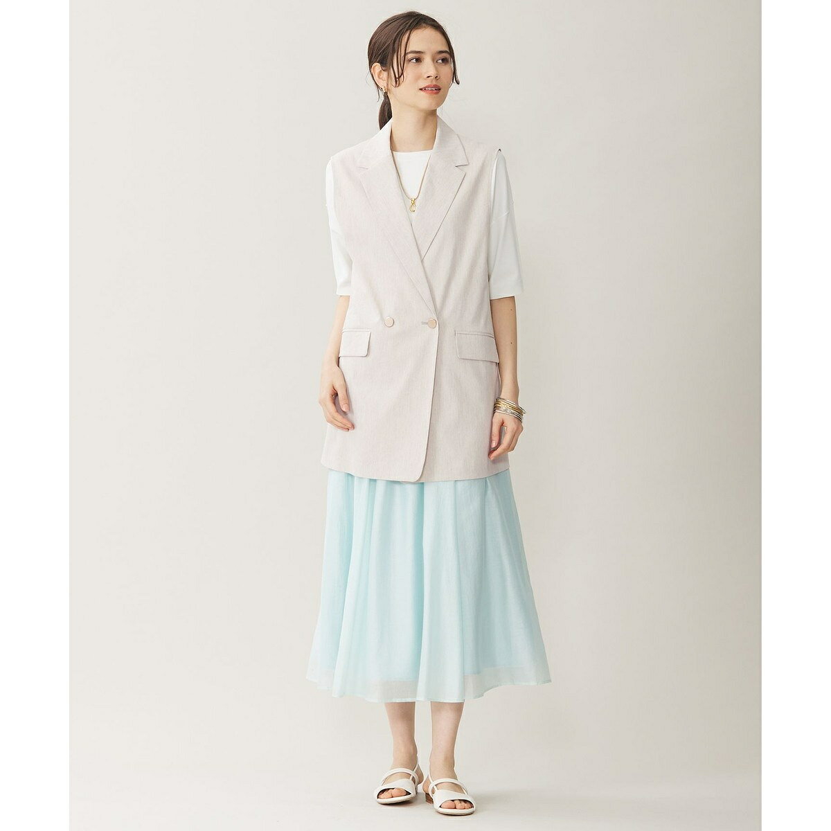 【セットアップ対応・洗える】リネンビスコースストレッチ ジレ／自由区（JIYU-KU） 0101marui-12611148 丸井(マルイ)楽天市場店 サンプル画像3