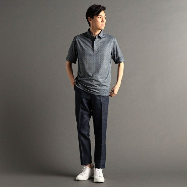 ブロックジャカードプリント 半袖ポロシャツ／ムッシュニコル（MONSIEUR NICOLE）