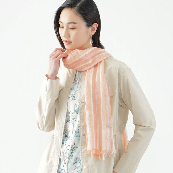 【ウォッシャブル】ドビー織りショートストール／トランスワーク（TRANS WORK）