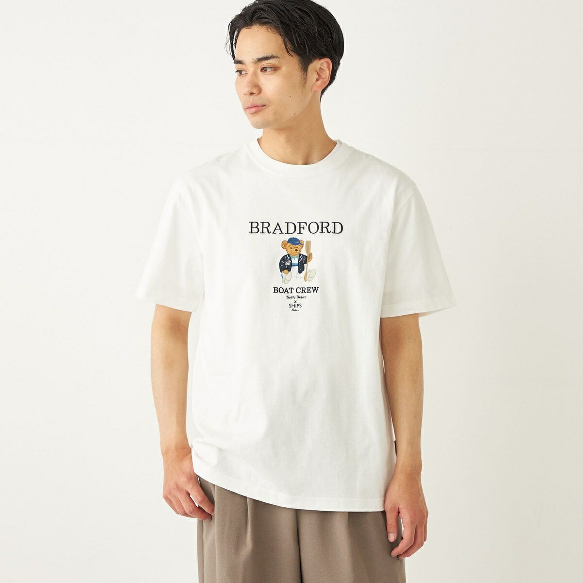 《一部追加予約》SHIPS Colors:TeddyBear(R) プリント ＆ ステッチ TEE◆／シップス カラーズ（SHIPS Colors）