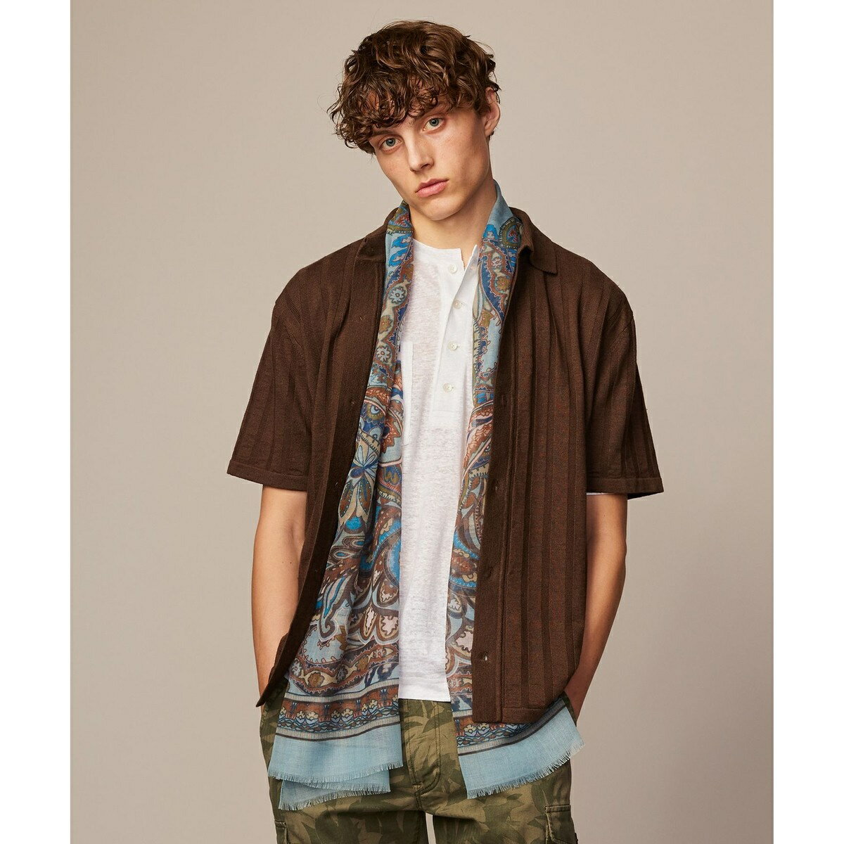 【V.FRAAS】ビッグペイズリーパターン ストール／ジョセフアブード（JOSEPH ABBOUD）