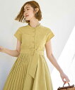 【S~3L】【洗える】サイドプリーツ・アシンメトリーワンピース/ルイルエブティック(RUIRUE BOUTIQUE)