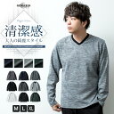 Tシャツ メンズ Vネック 長袖 ブイネック 春 tシャツ 大人 おしゃれ 無地 インナー ロンT/ジェネレス(geneless)
