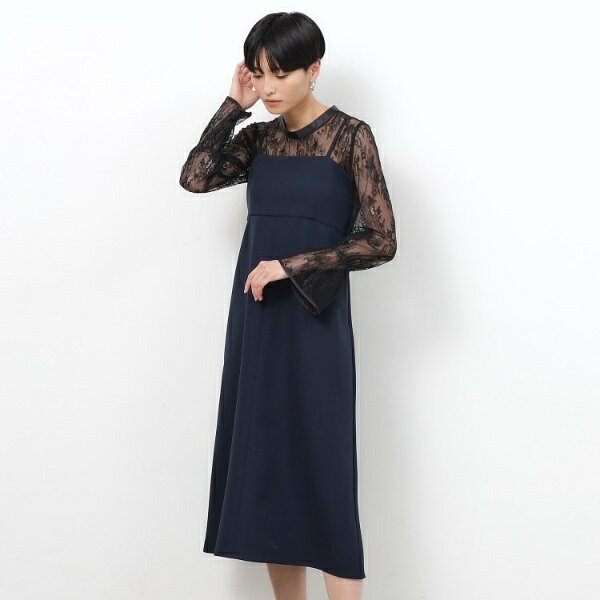 ＜オケージョンツインセット＞レーストップス×キャミワンピース【洗濯機洗い可】／オペークドットクリップ（OPAQUE.CLIP）