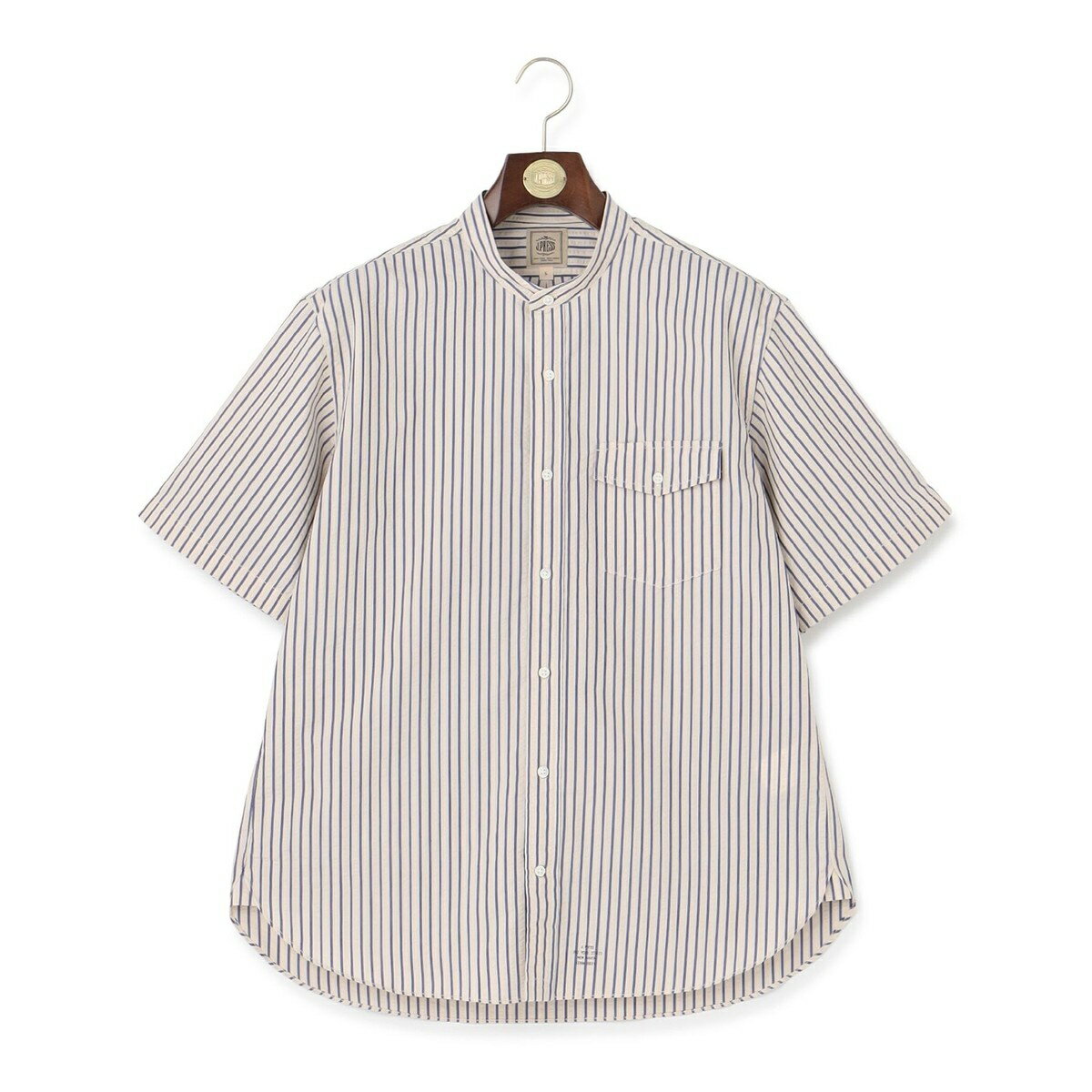 【クールマックス】サッカー マルチストライプ バンドカラーシャツ／Jプレス（J.PRESS）