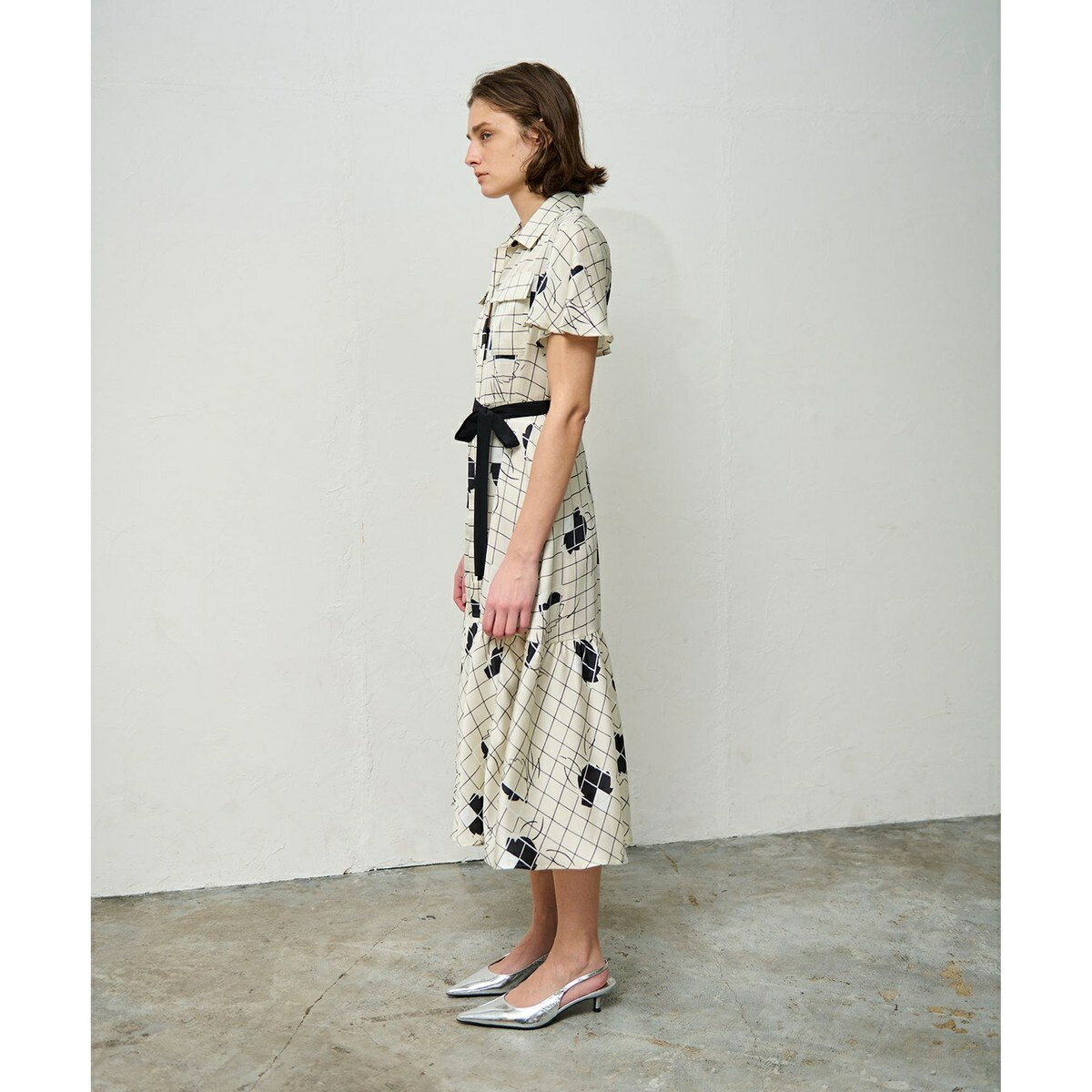 ラインフラワーシャツドレス／グレースコンチネンタル（GRACE CONTINENTAL）