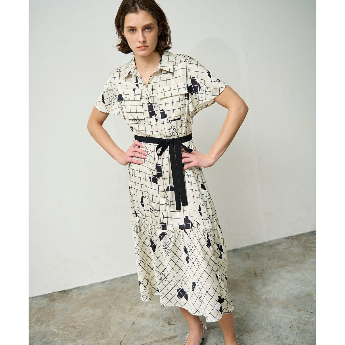 ラインフラワーシャツドレス／グレースコンチネンタル（GRACE CONTINENTAL）