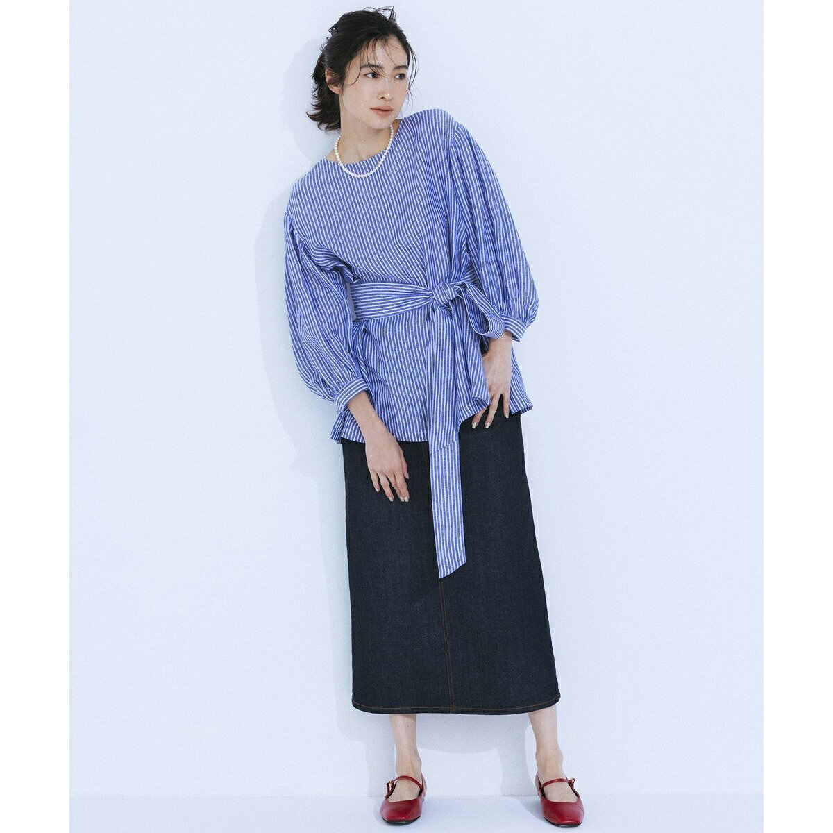 【洗える】LIBECO ベルト付き ブラウス／23区（23KU） 0101marui-12610560 丸井(マルイ)楽天市場店 サンプル画像2