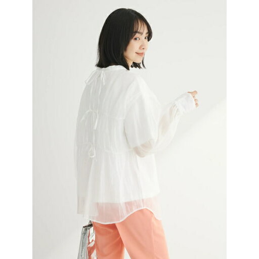 ・ELENCARE DUE シアーバックリボンチュニック/グリーンパークス(Green Parks) ・ELENCARE DUE シアーバックリボンチュニック/グリーンパークス(Green Parks)