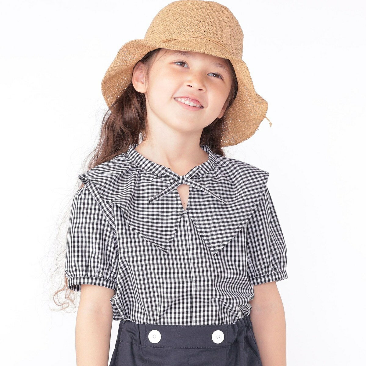 SHIPS KIDS:100～130cm / ギンガムチェック 半袖 ブラウス／シップス（SHIPS）