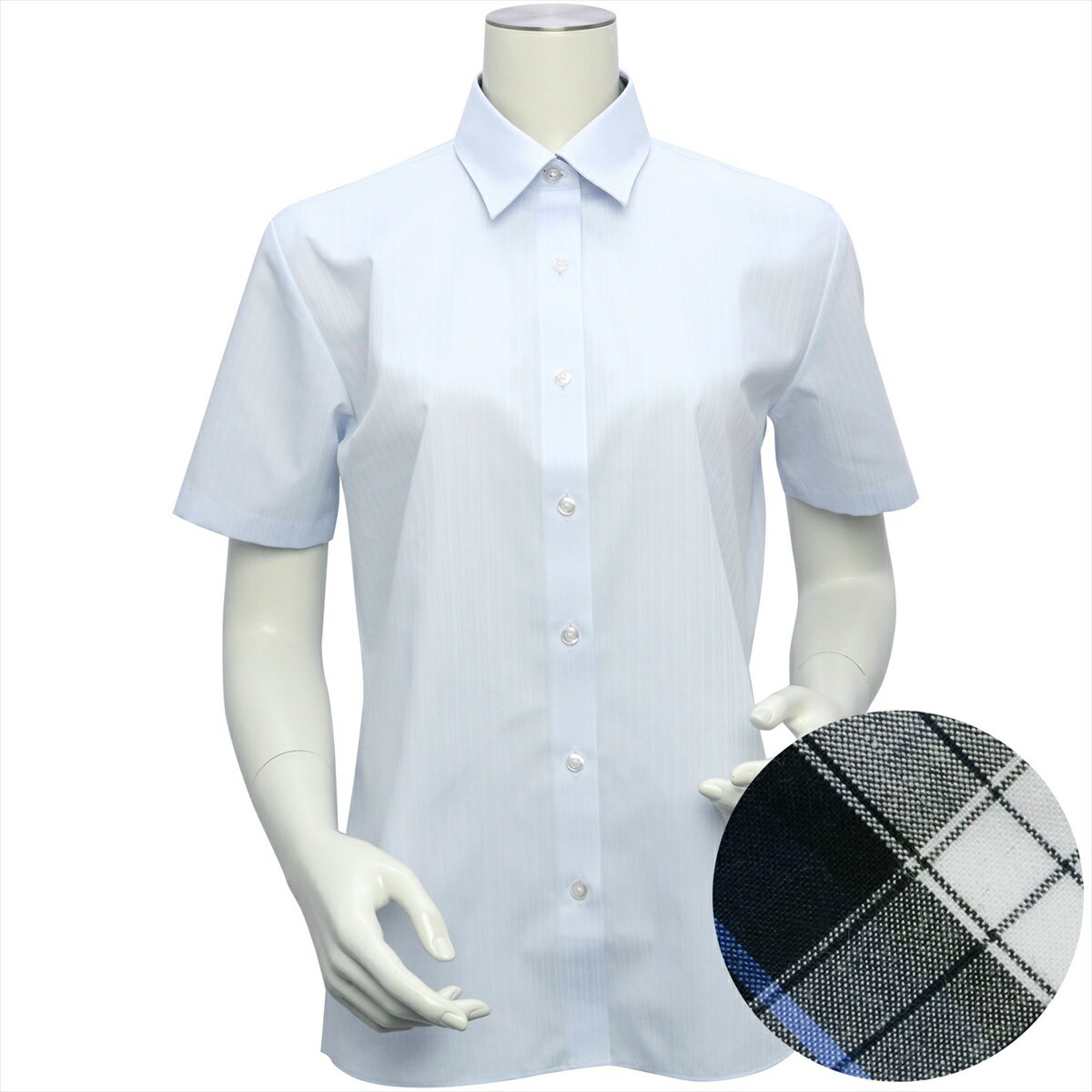 形態安定 レギュラー衿 半袖 レディースシャツ ／ブリックハウス（BRICKHOUSE）