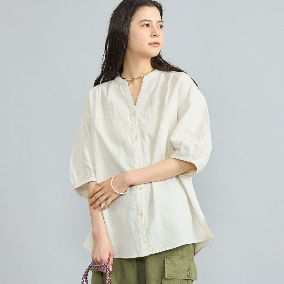 Re:color綿麻スキッパーブラウス／コーエン（coen）のサムネイル
