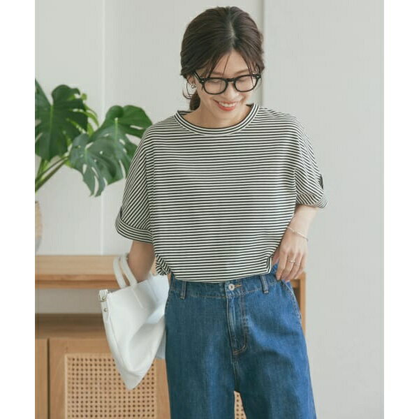 『臼田あさ美さん着用』『UR TECH』USAコットンロールスリーブTシャツ／アーバンリサーチ ドアーズ（URBAN RESEARCH DOORS）