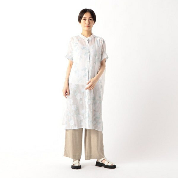 しゃくやくカットジャカード シャツワンピース/ギャバジン K.T(Gabardine K.T)