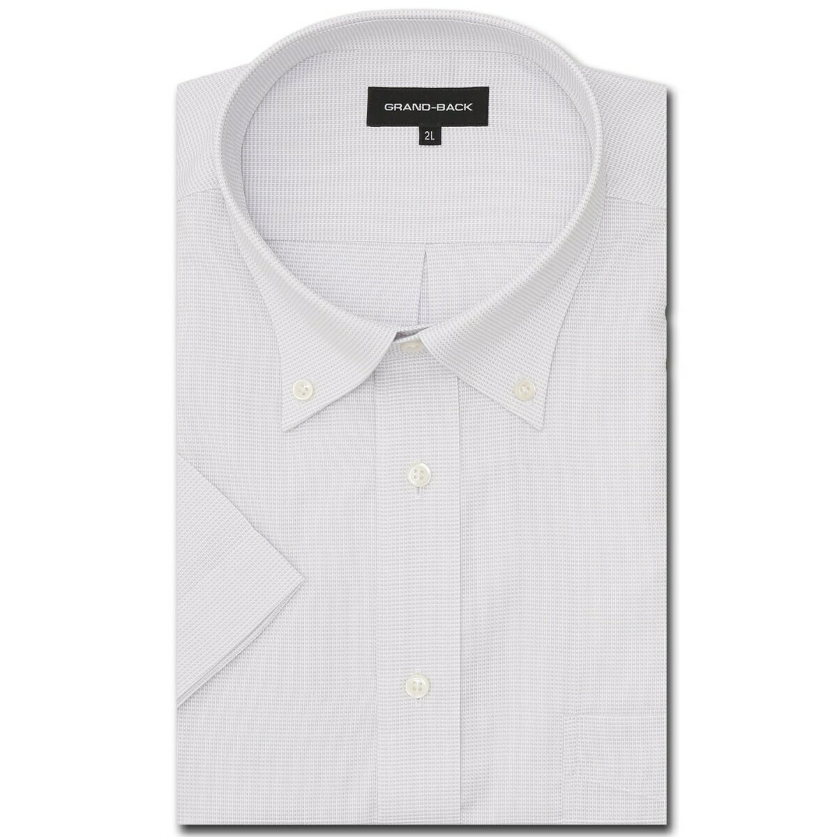 【大きいサイズ 形態安定 日本製生地】グランバック ボタンダウン ビジネスドレス半袖シャツ／グランバック（GRAND-BACK）