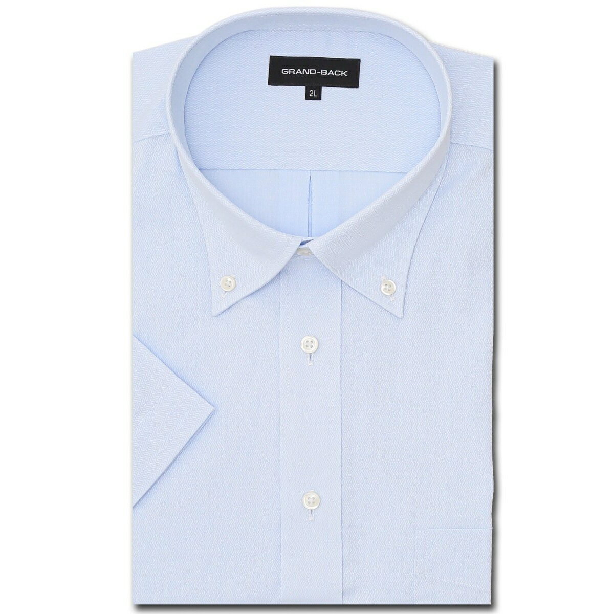【大きいサイズ 形態安定 日本製生地】グランバック ボタンダウン ビジネスドレス半袖シャツ／グランバック（GRAND-BACK）