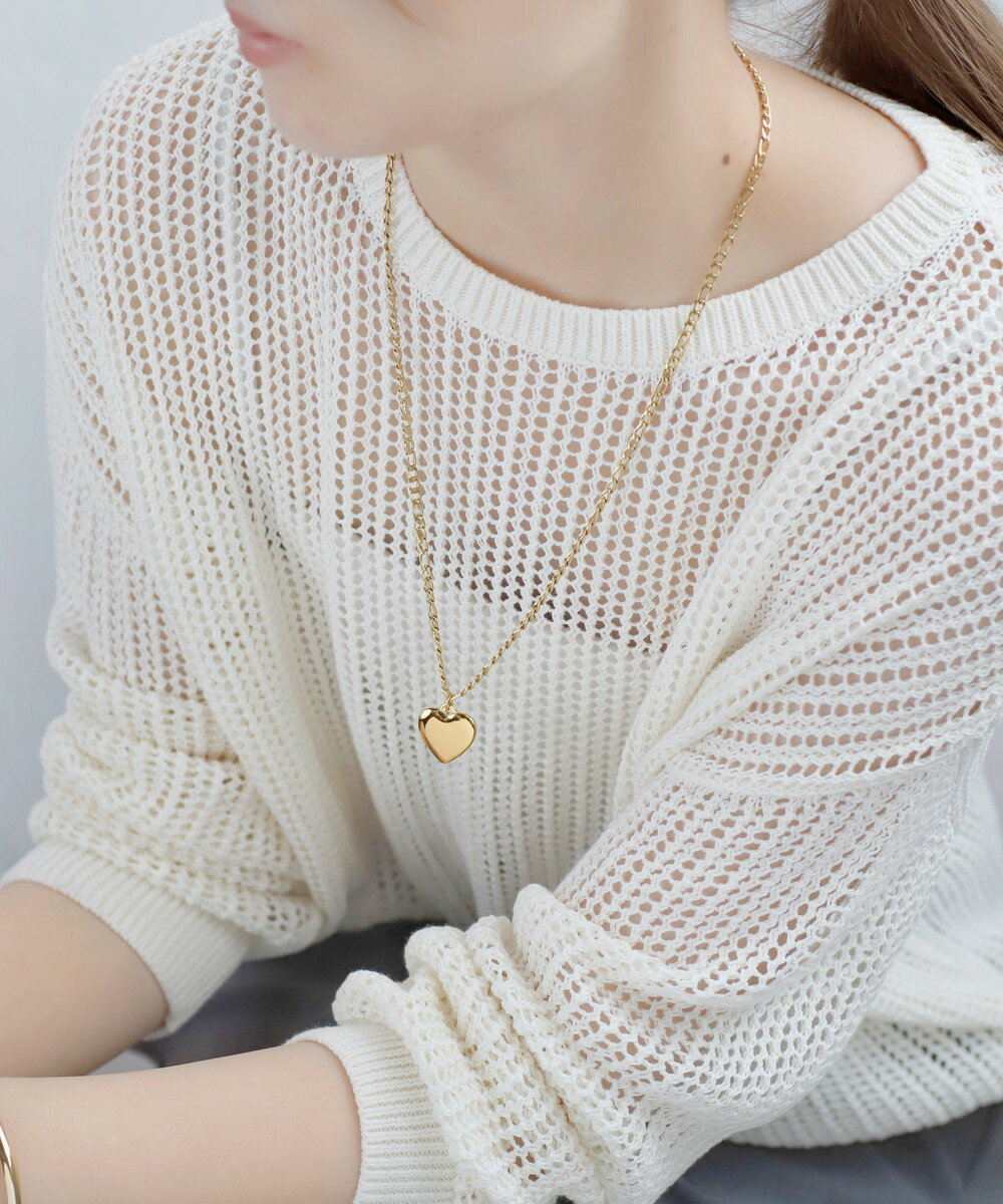 【ステンレス】ボリュームハートネックレス／アネモネ（ANEMONE）のサムネイル