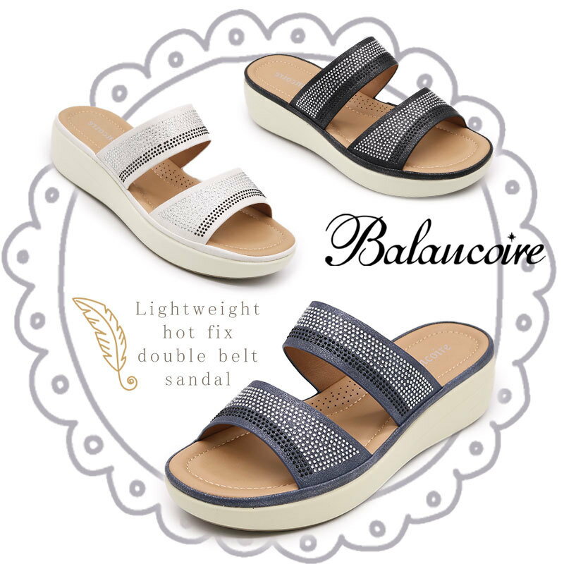 【春夏商品】ダブルベルト 厚底サンダル／ブランコワール（Balancoire）