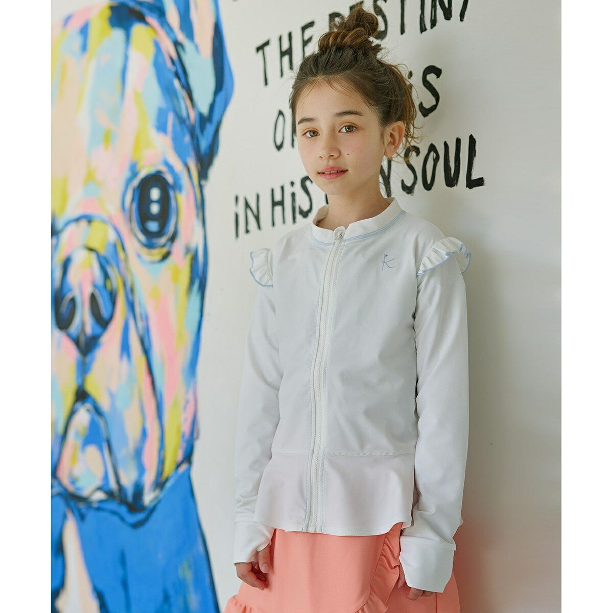 【XS-Lサイズ】フリル ラッシュガード／組曲（KUMIKYOKU）