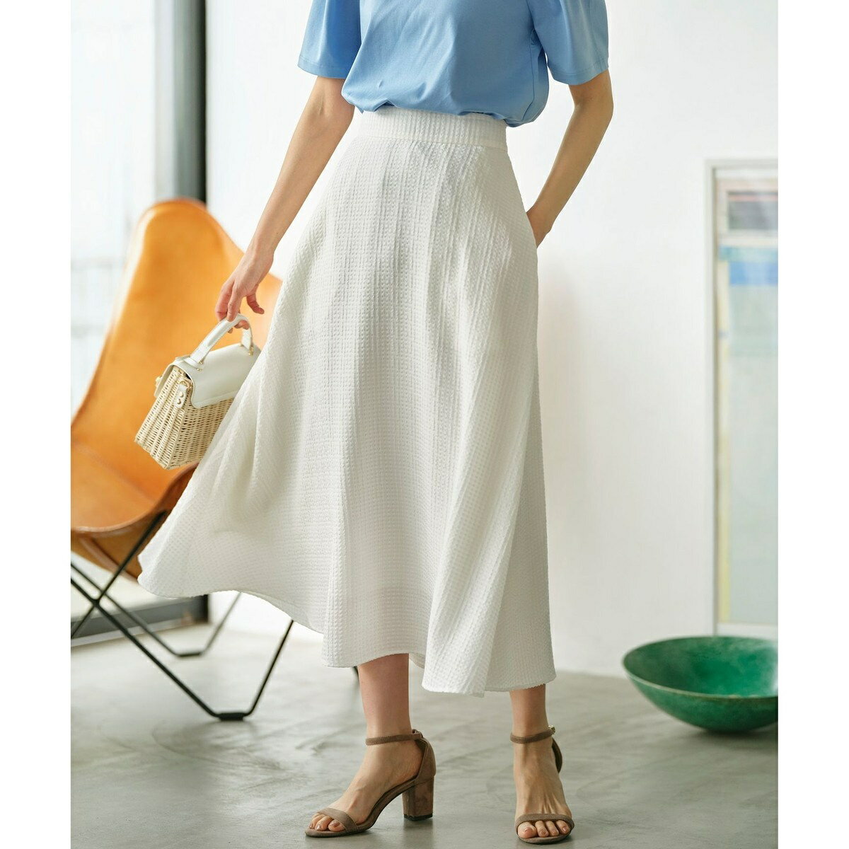 ステッチストライプドビー フレアスカート／組曲（KUMIKYOKU）(4.0)