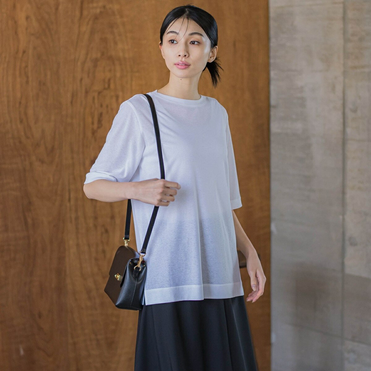 【大きいサイズ】シアーTシャツ≪洗濯機で洗える≫/ラエフ(la.f...)