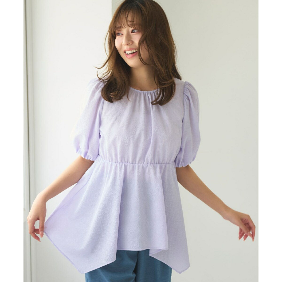 【洗える】パフスリーブチュニック ブラウス／フェルウ（Feroux）