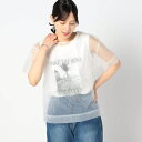 【2枚セット】リゾートプリントタンクトップ+オーガンジーTEE/グランドパーク(Grand PARK)