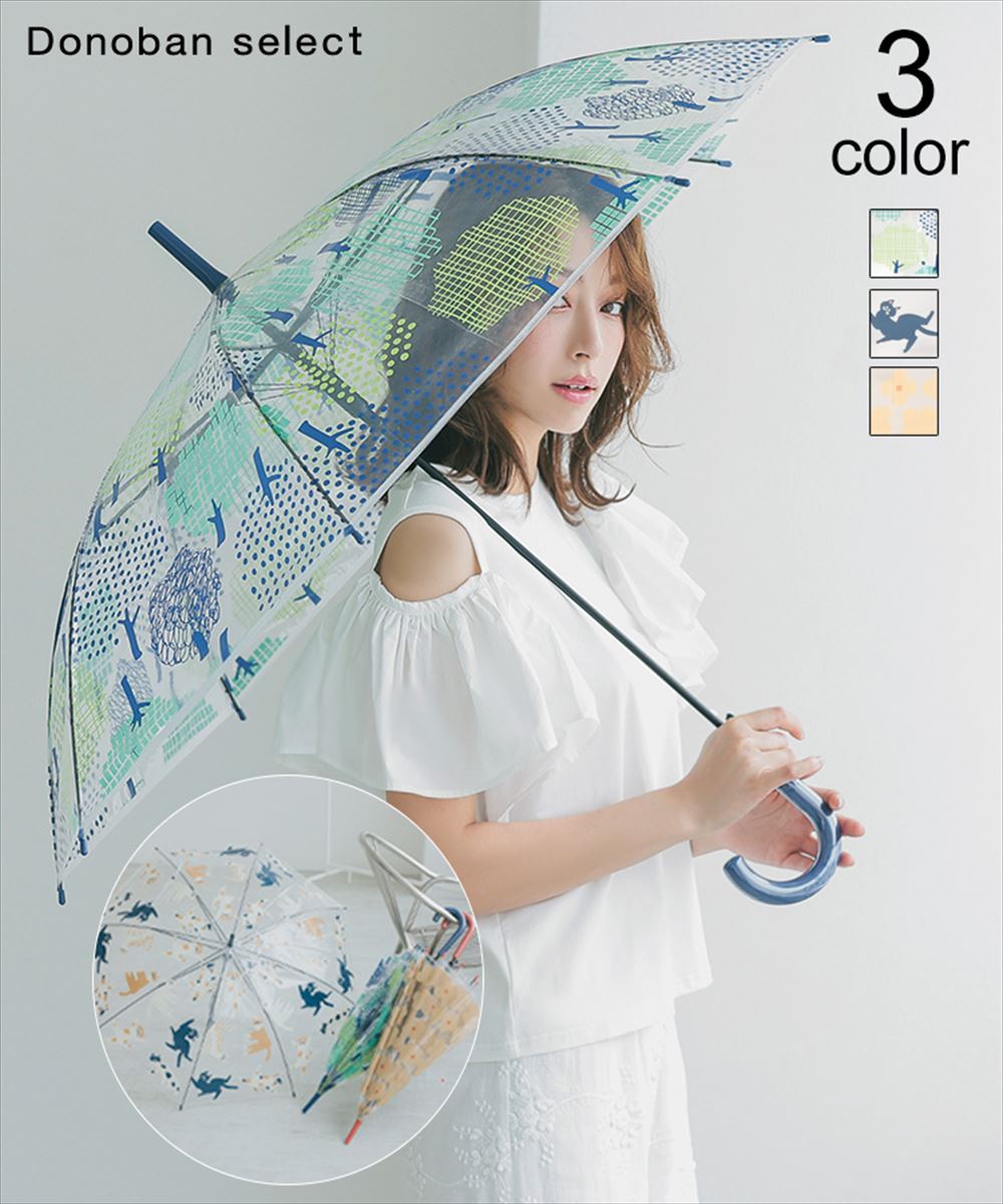 楽天丸井（マルイ）楽天市場店【Donoban select】ビニール傘総柄透明／ドノバン（DONOBAN）
