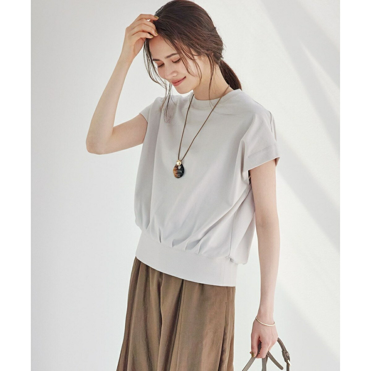 【SLOW/WEB限定】コンパクトインレー フレンチスリーブ カットソー／23区（23KU）のサムネイル