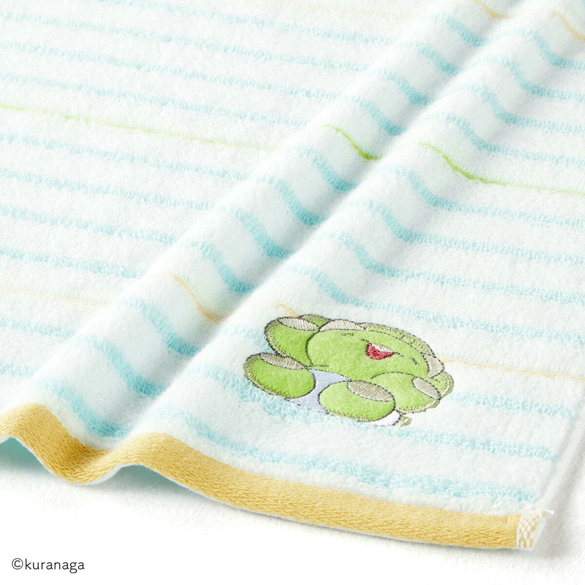 『恐竜はじめました』 ボーダー フェイスタオル／タオル美術館（Towelmuseum）