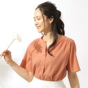 【洗える】ふんわり さらさら コットンシフォン 半袖スキッパーブラウス/シューラルー(SHOOLARUE)
