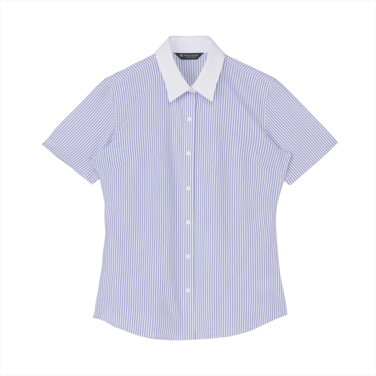 【ストレッチ】 形態安定 レギュラー衿 半袖 レディースニットシャツ/ブリックハウス(BRICKHOUSE)