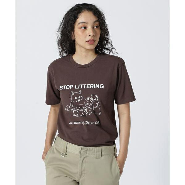 MIXTA／ミクスタ CREW NECK STOP LITTERING Tシャツ／ビーバー（BEAVER）