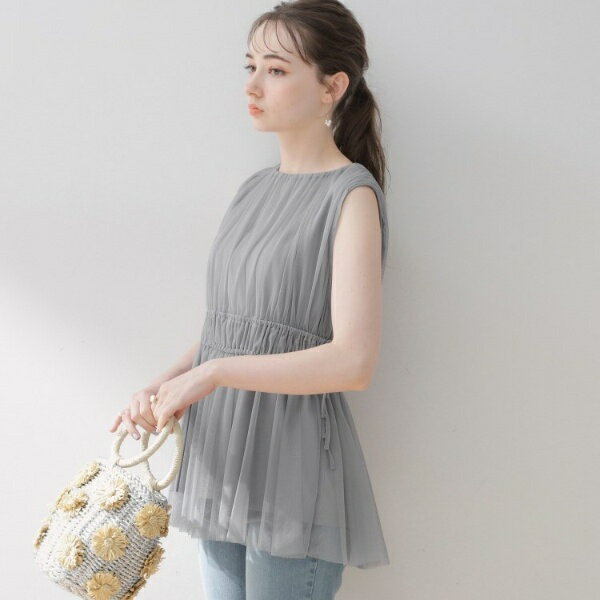 【着映える透け感】チュールサイドリボンチュニック／クチュールブローチ（Couture Brooch）のサムネイル