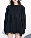 レディース水着 長袖シャーリング×チュールのタックラッシュガード/テディショップ(TeddyShop)(4)