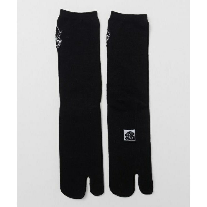 【カヤ】刺しゅう黒猫足袋靴下27cm《石黒亜矢子×倭物やカヤ》／カヤ（kaya）