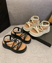 厚底 ストラップサンダル 美脚 夏靴/ミニミニストア(miniministore)