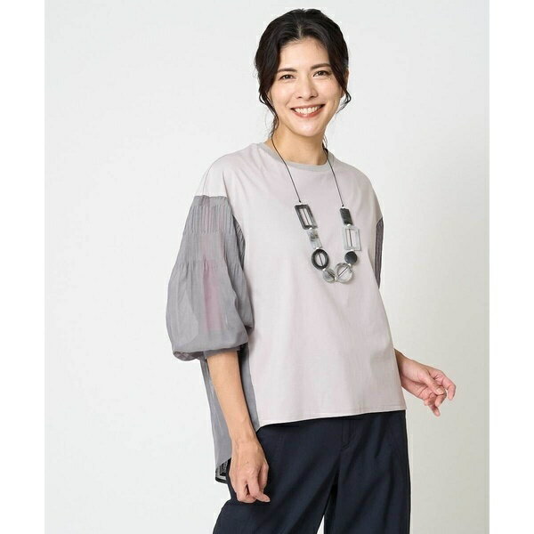 [接触冷感]ドライコットンボリュームスリーブ7分袖プルオーバー／ジョルジュ・レッシュ（GEORGES RECH）