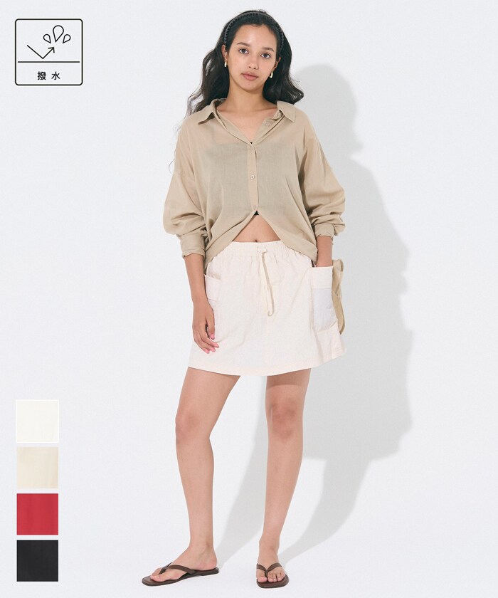 【撥水】ショートパンツ ナイロン キュロット 全4色／コカ（coca）のサムネイル