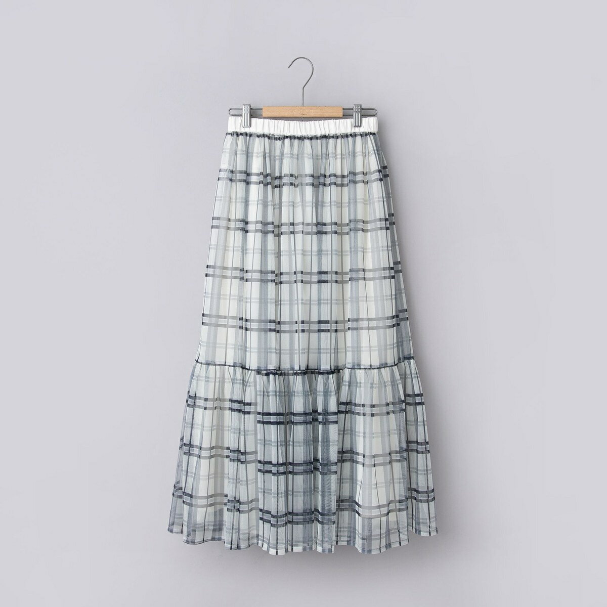 チェックプリントチュールティアードスカート／コーエン（coen）