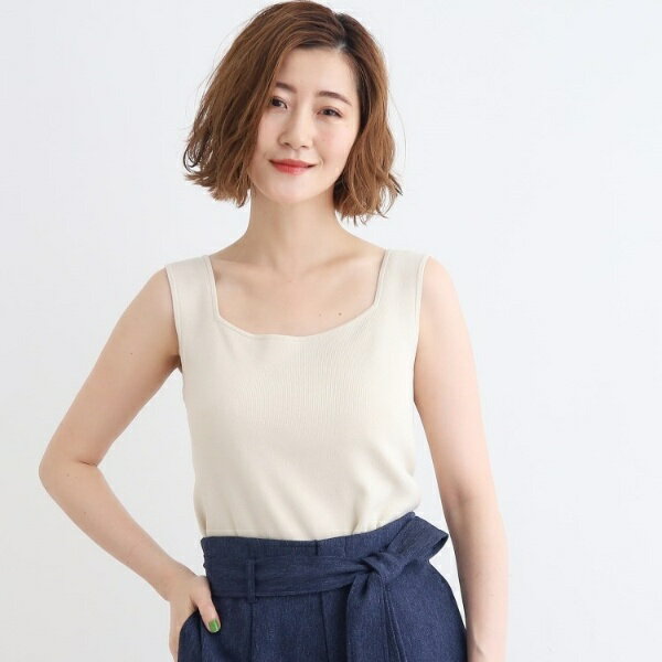 【2WAY】スクエアニットタンクトップ/グローブ(grove)