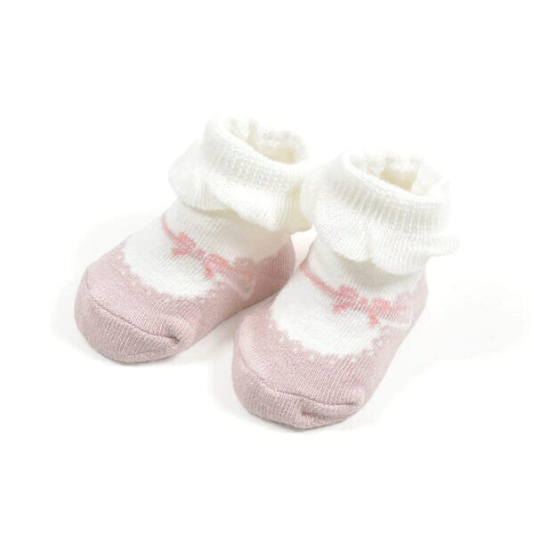 サイドリボンバレエシューズ風カップソックスベビー(9~12cm)/スラップスリップ ベビー(SLAP SLIP BABY)